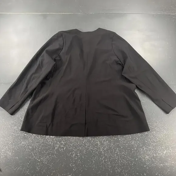 Athleta Avenue Blazer Womens 24 Black Formal Buisness Casual Roll Sleeve NWT - Picture 6 of 6